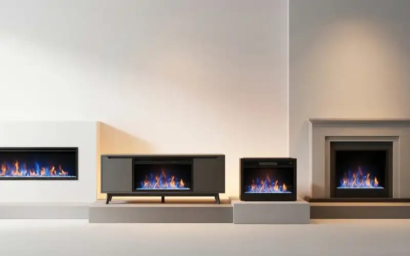 Duvara monte şömine fiyatları farklı boyut seçenekleri