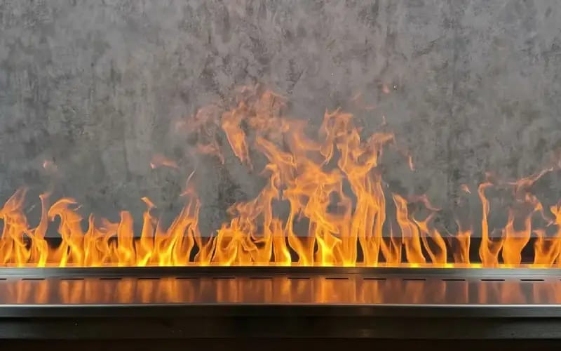 Su buharı şömine avantajları güvenli alev efekti